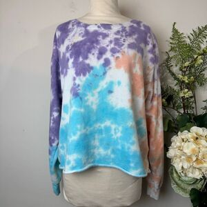 Colorburst Tie-Dye Cropped Sweatshirt | Large
